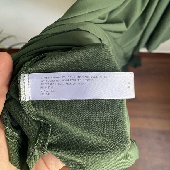 Eloquii | Green Cold Shoulder Wrap Dress - Picture 3 of 4